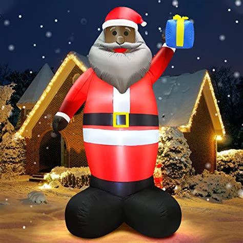 black santa claus blow ups|outdoor inflatable black santa.